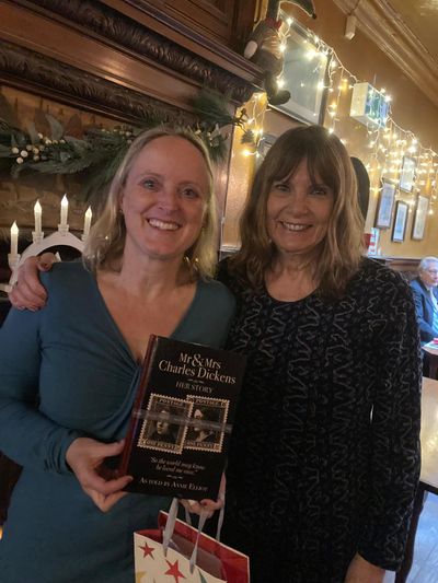 Lucinda Dickens Hawksley and Annie Elliot at the book launch of Mr & Mrs Charles Dickens: Her Story