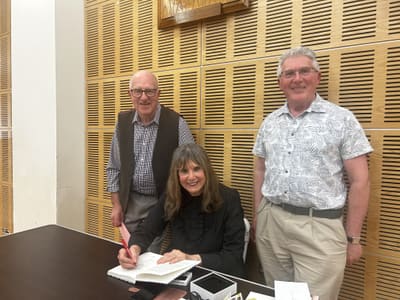 Signing books at Rochester & Chatham Dickens Fellowship